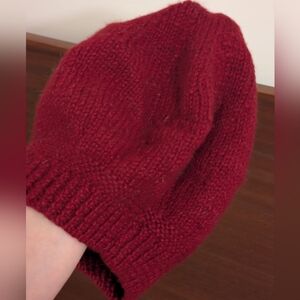 100% Baby Alpaca Soft Handknitted Beret In  - No Itching. New